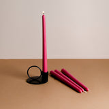 Set of 4 Fiery Pink Tapered Candles - Lily of the Valley Scented