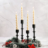 Set of 4 Swirl Twist Taper Candles - 9 Colour and Fragrance Options