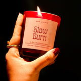 Slow Burn Candle - Leather + Bergamot + Oudh Scented