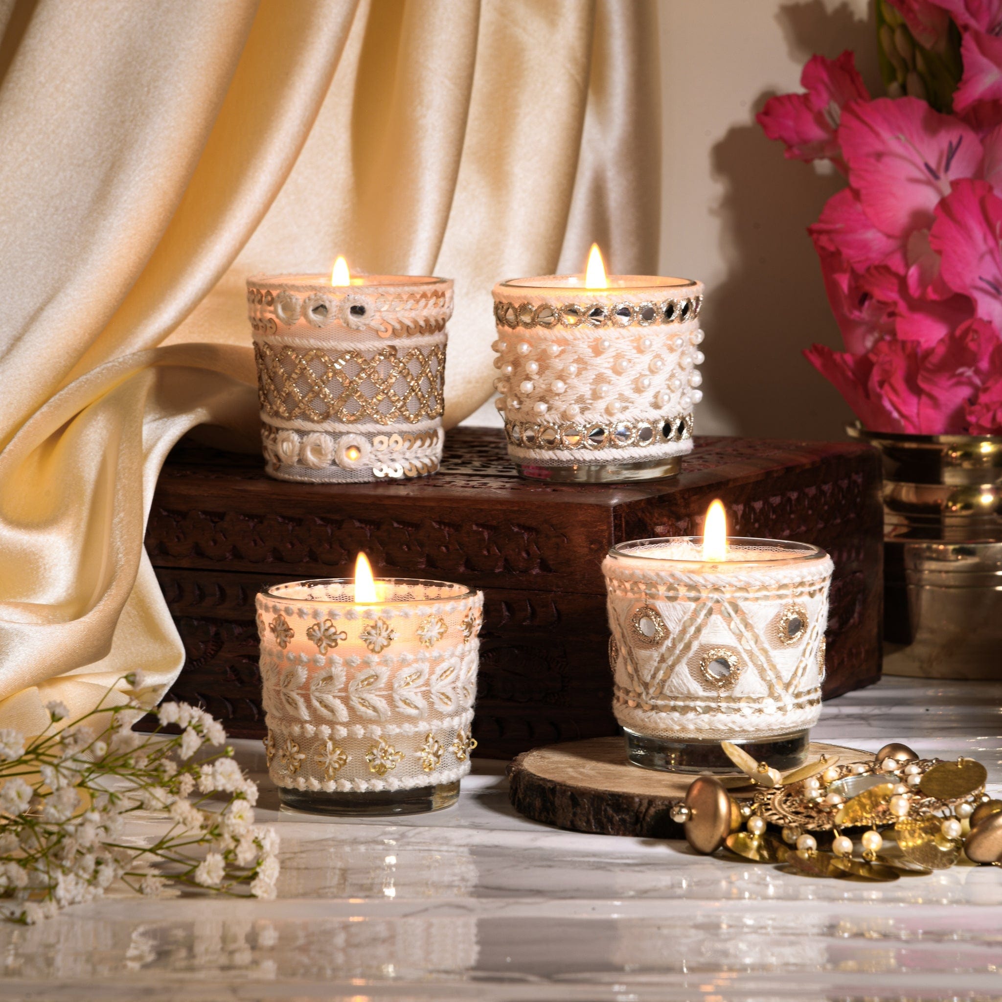 Ibaadat - Gift Set of 2 Votive Candles (Jasmine and Sunderban Breeze Scented)