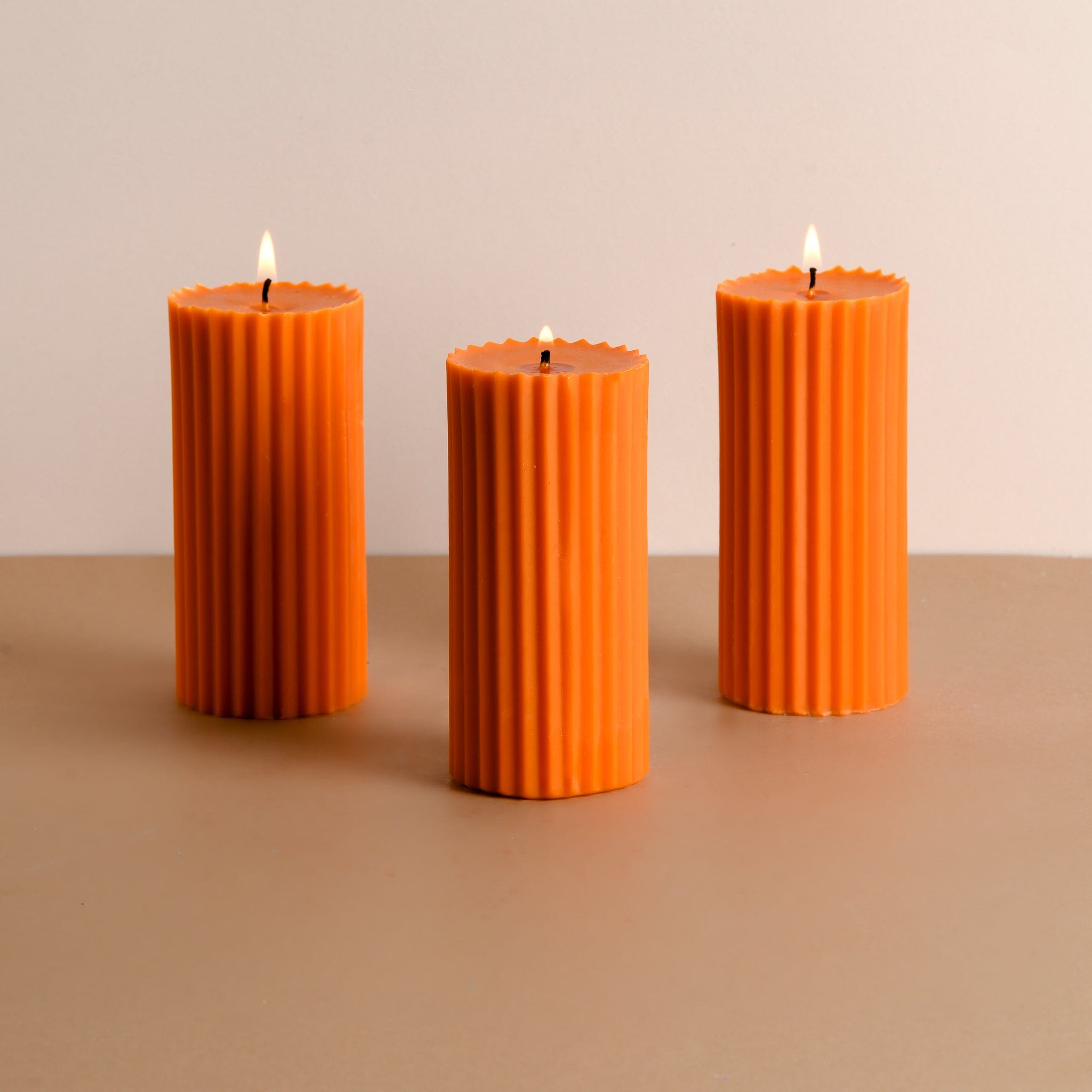 Combo of 3 Sunset Orange 'Belief' Candles - Vanilla Sunshine Scented