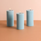 Combo of 3 Powder Blue 'Belief' Candles - Oceanic Mist Scented
