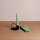 Set of 4 Swirl Twist Taper Candles - Apple Jardin Scented