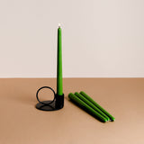 Set of 4 Forest Green Tapered Candles - Crème de la Shea Scented