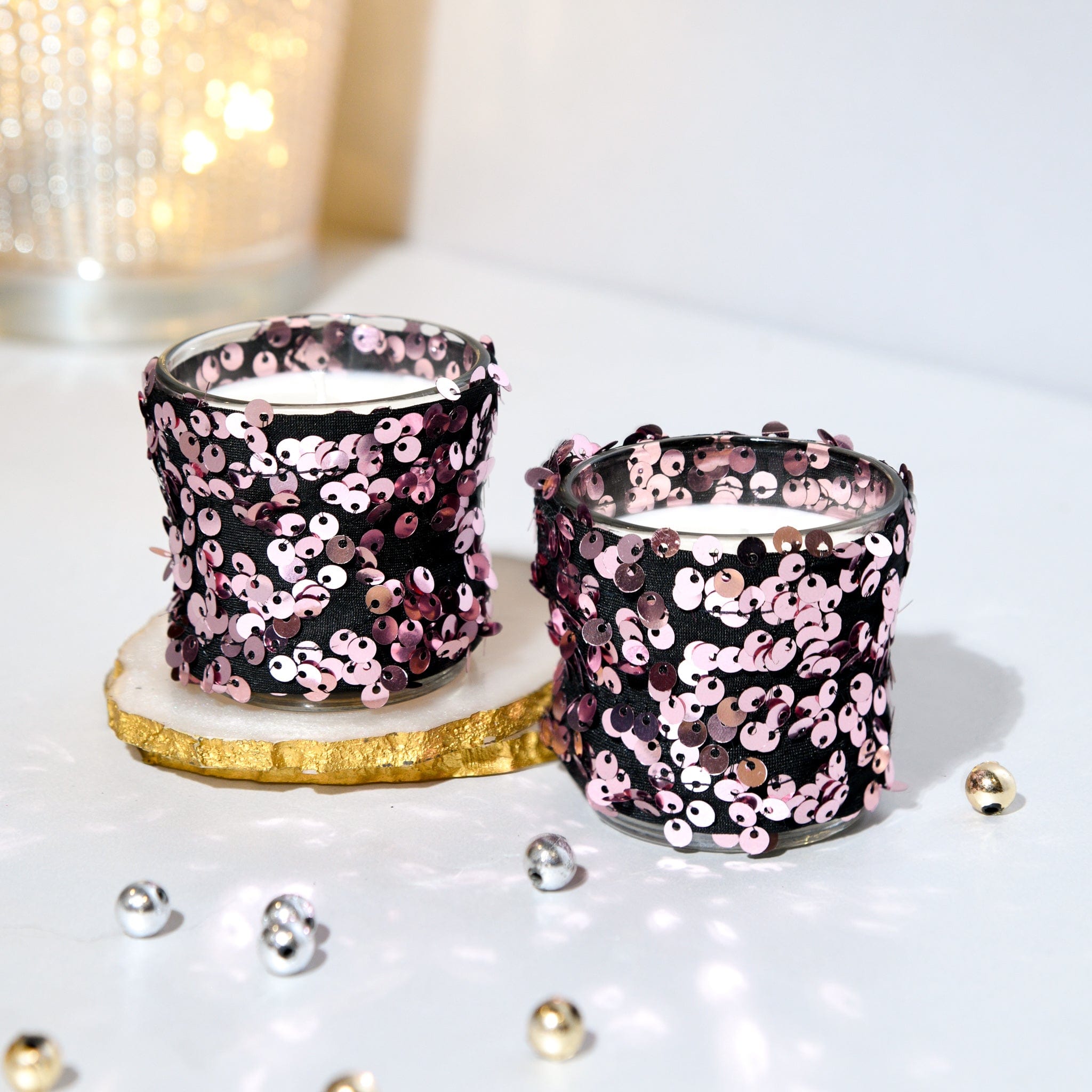 Champagne Pink - Set of 2 Scented Votive Candles