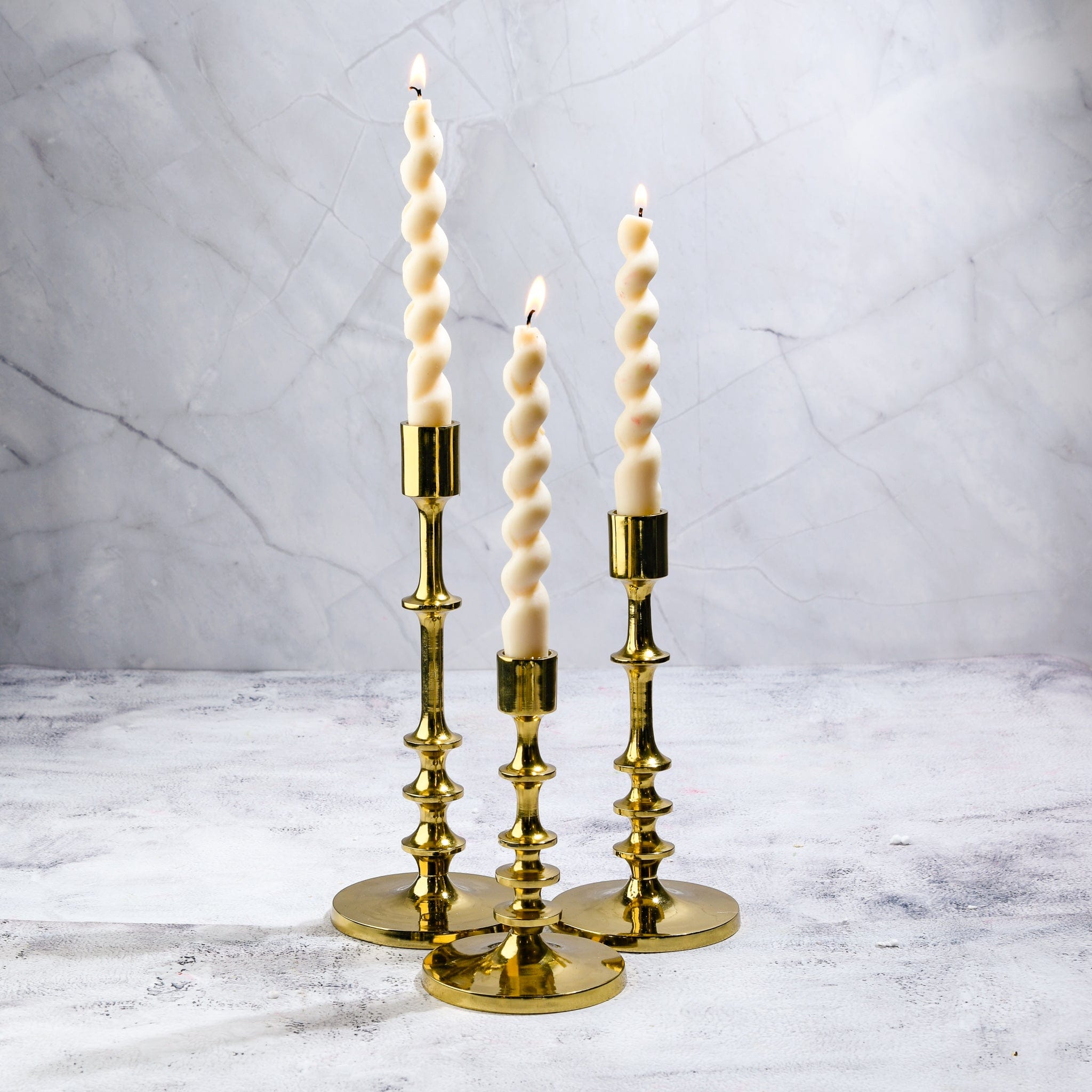Rose Gold Radiance - Gift Set of 3 Candle Stands