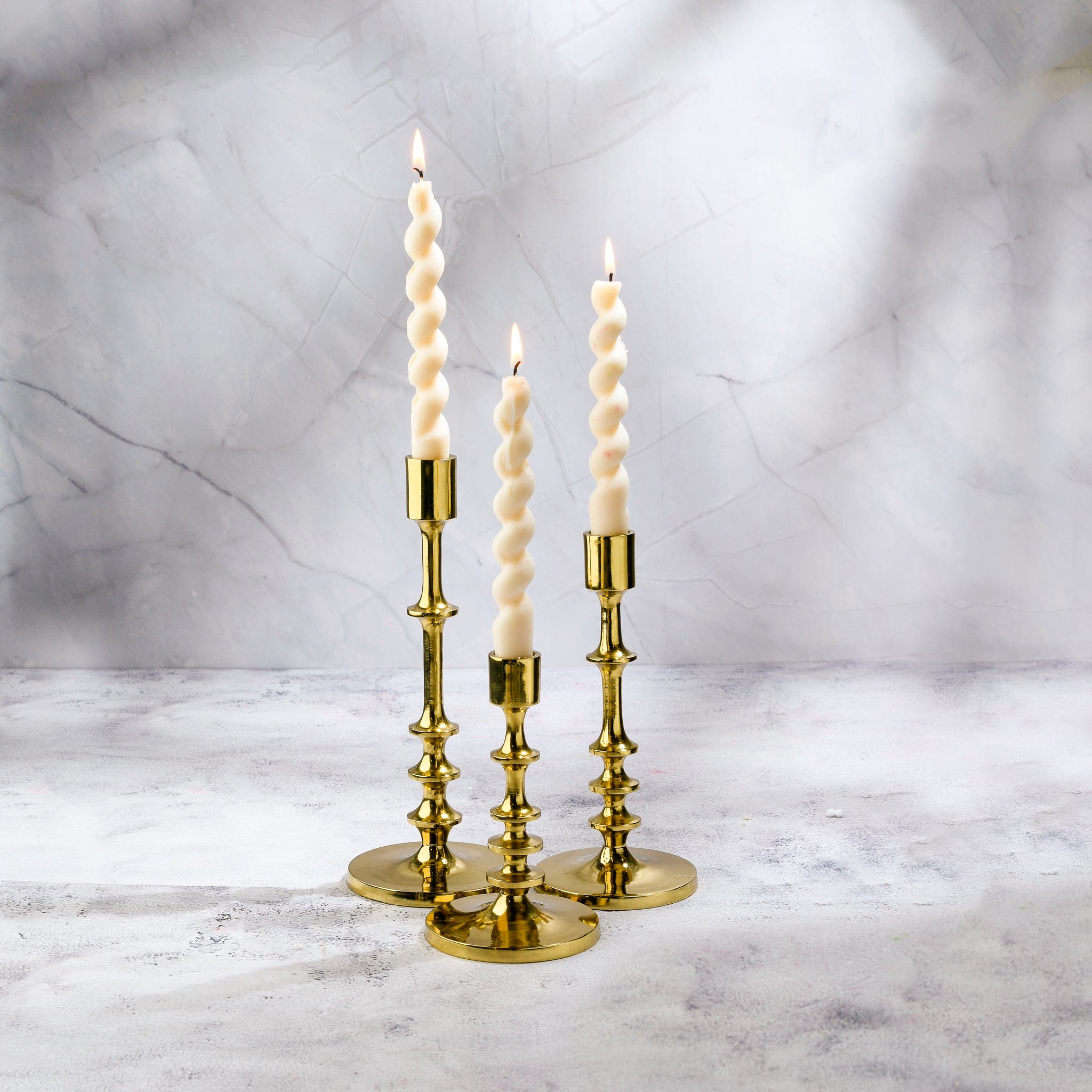 Radiance Set of 3 Candle Stands + Free Set of 4 Candles