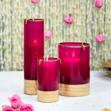 Rani Pink - Extra Large Candle Holder with a Free Pillar Candle