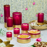Rani Pink - Large Candle Holder with a Free Pillar Candle