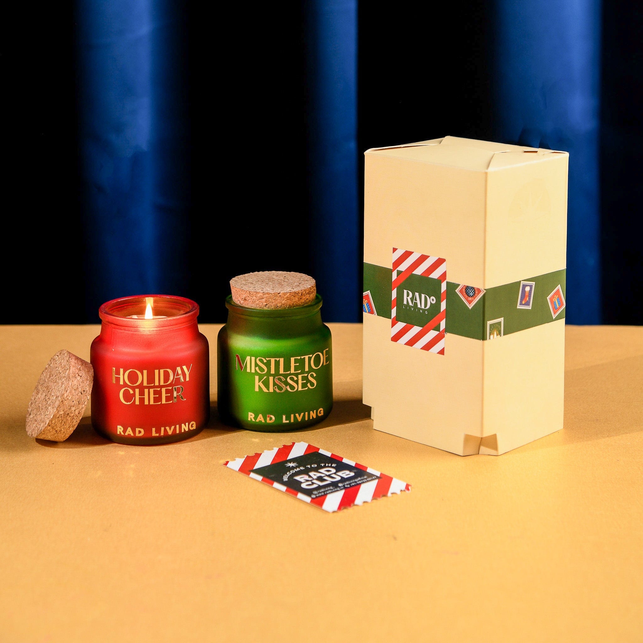 Holiday Cheer & Mistletoe Kisses - Set of 2 Votive Candles