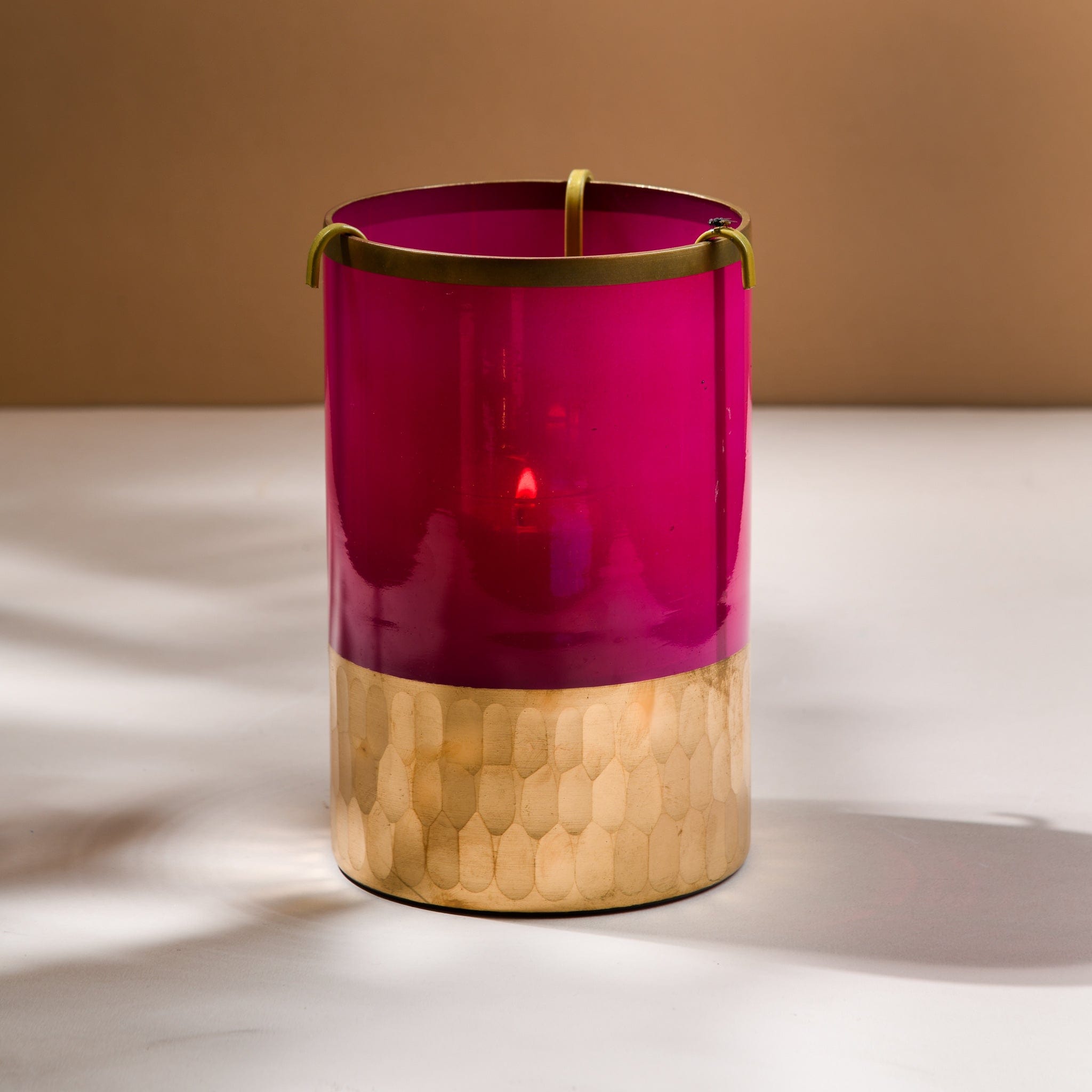 Rani Pink - Large Candle Holder with a Free Pillar Candle