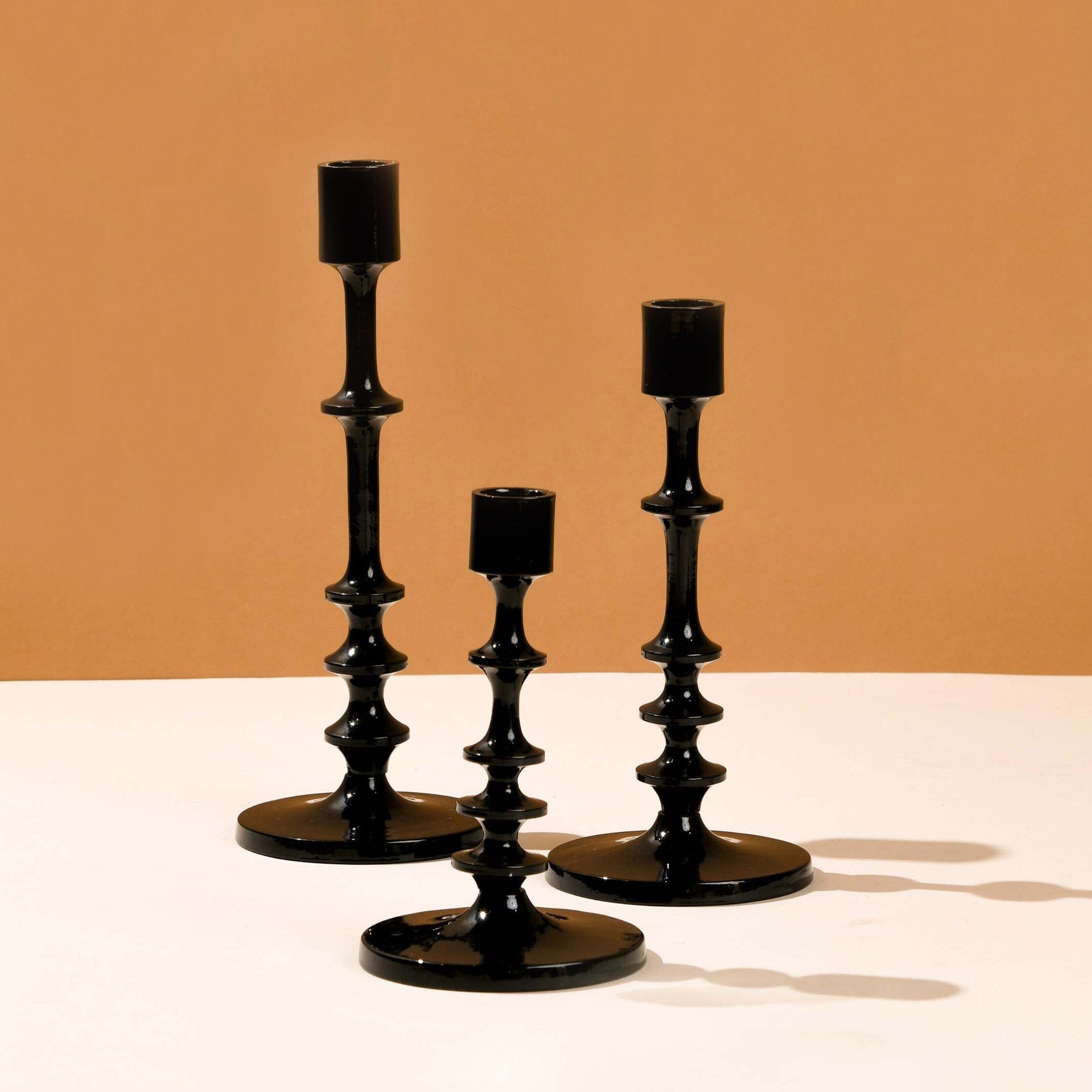 Black Radiance - Gift Set of 3 Candle Stands