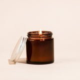 Single Wick 95gm Amber Colour Votive Jar with Silver Lid