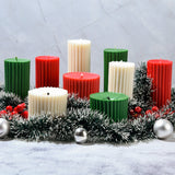 Christmas Corner - Set of 9 Scented 'Belief' & 'Faith' Pillar Candles