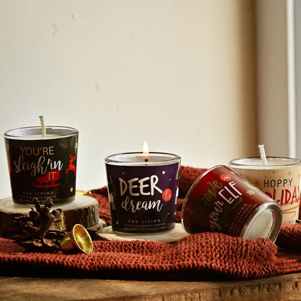 Gift Set of 4 Scented Votive Candles - Oh What Fun!