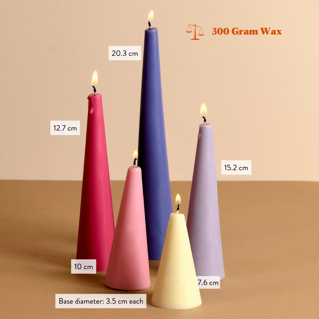 Sunshine Set of 5 Scented Multicoloured Candles - 3 Colour Options