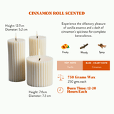 Combo of 3 Cinnamon Roll Scented Pillar Candles - Belief & Faith