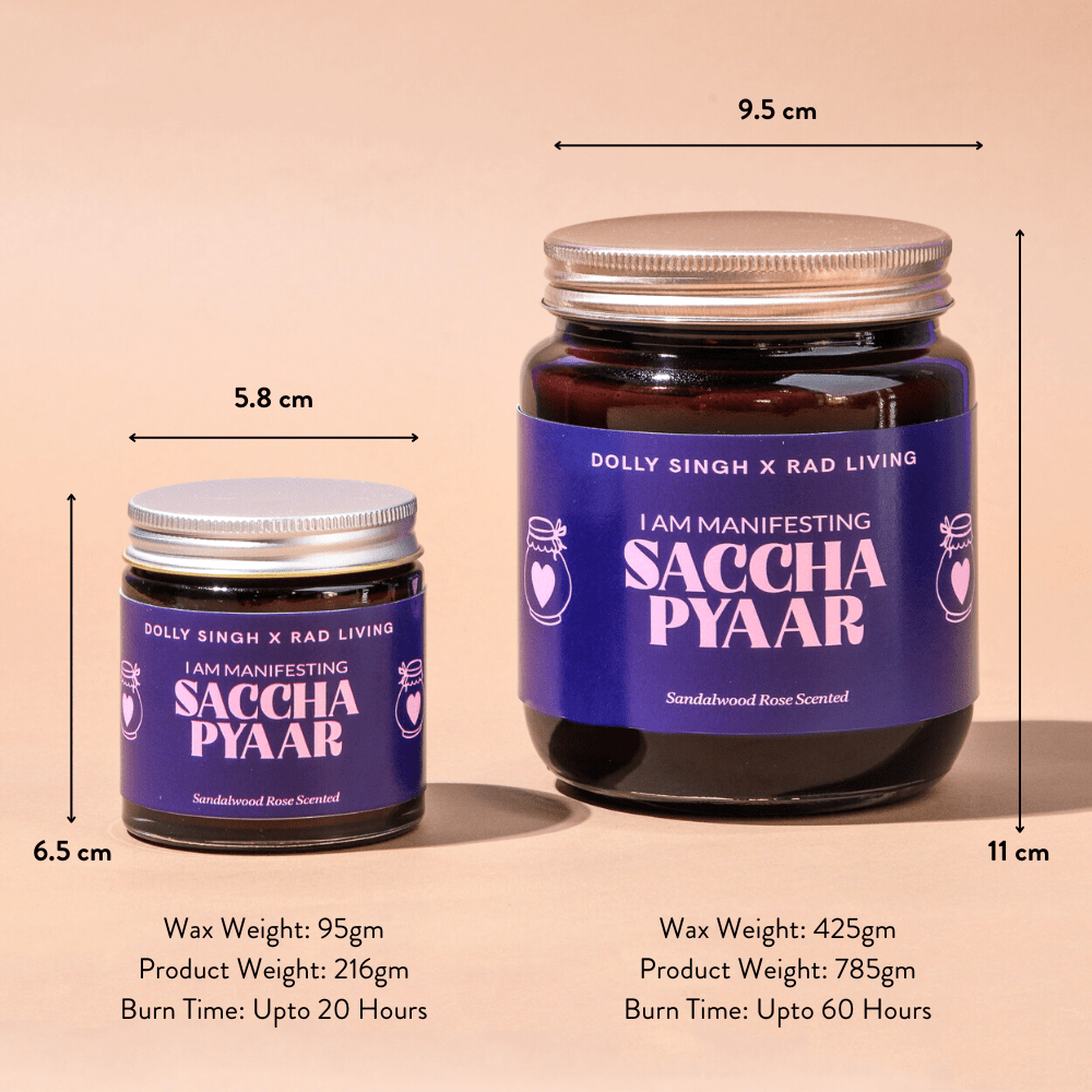 Saccha Pyaar - Sandalwood Rose Scented Candle