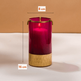 Rani Pink - Gift Set of 3 Candle Holders with Free Pillar Candles