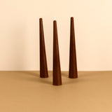 Set of 3 Ivory 10" Conical Candles - Vanilla Cinnamon Scented
