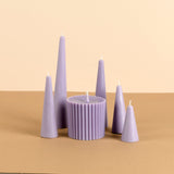 Infinity Set of 6 Powder Blue Candles - Oceanic Mist Scented