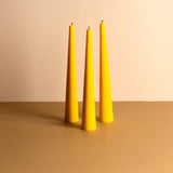 Set of 3 Sunset Orange 10" Conical Candles - Vanilla Sunshine Scented